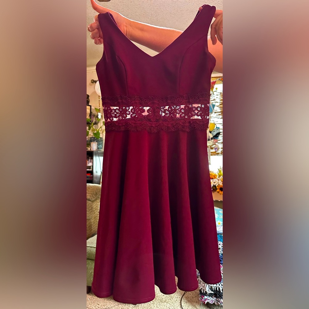 B. Darlin evening dress in maroon..